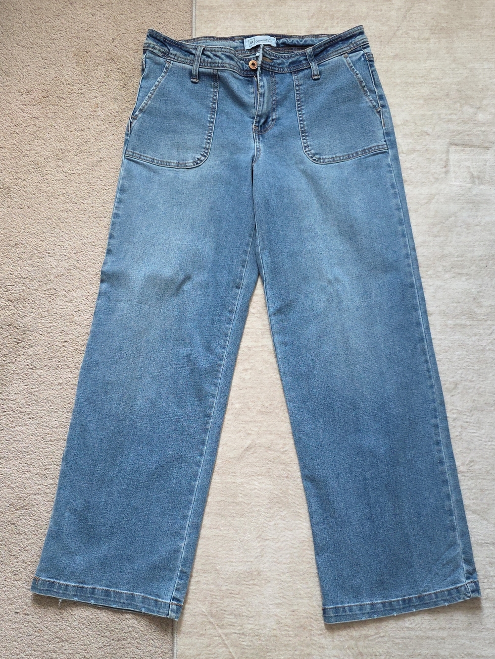 Wide-Leg Light Blue Denim Jeans